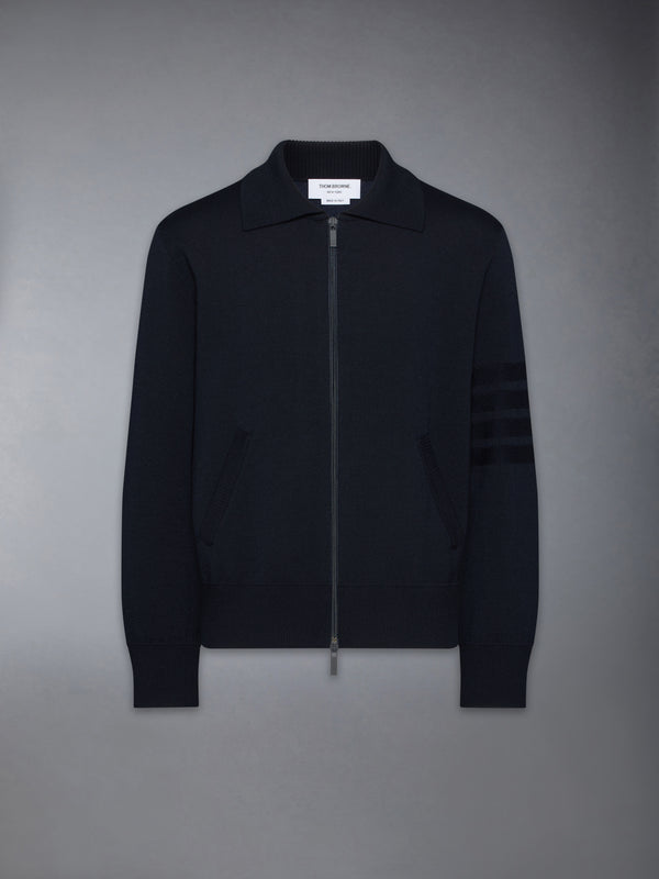 MERINO WOOL DOUBLE FACE 4-BAR ZIP UP CARDIGAN - featured image