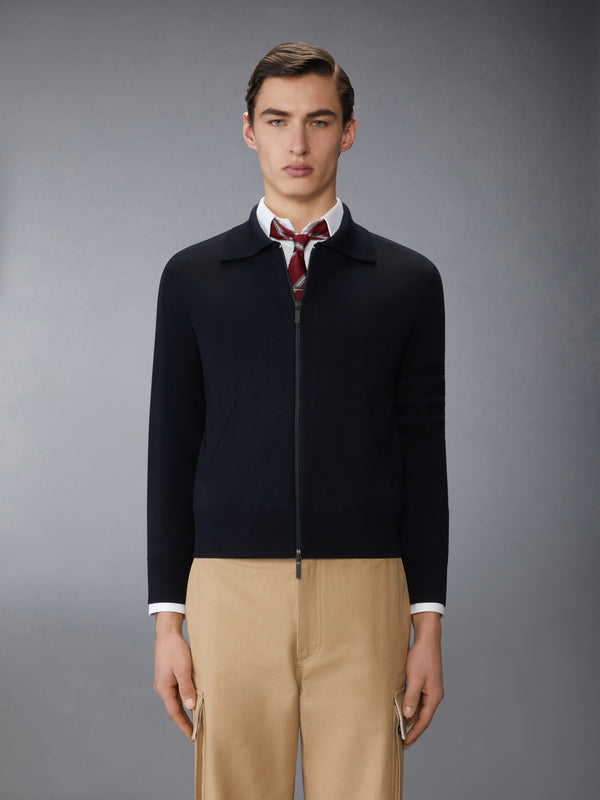 MERINO WOOL DOUBLE FACE 4-BAR ZIP UP CARDIGAN - image 1