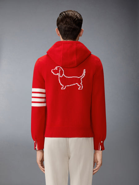 HECTOR インターシャ メリノ ジップ アップ パーカー 赤