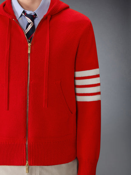 HECTOR インターシャ メリノ ジップ アップ パーカー 赤