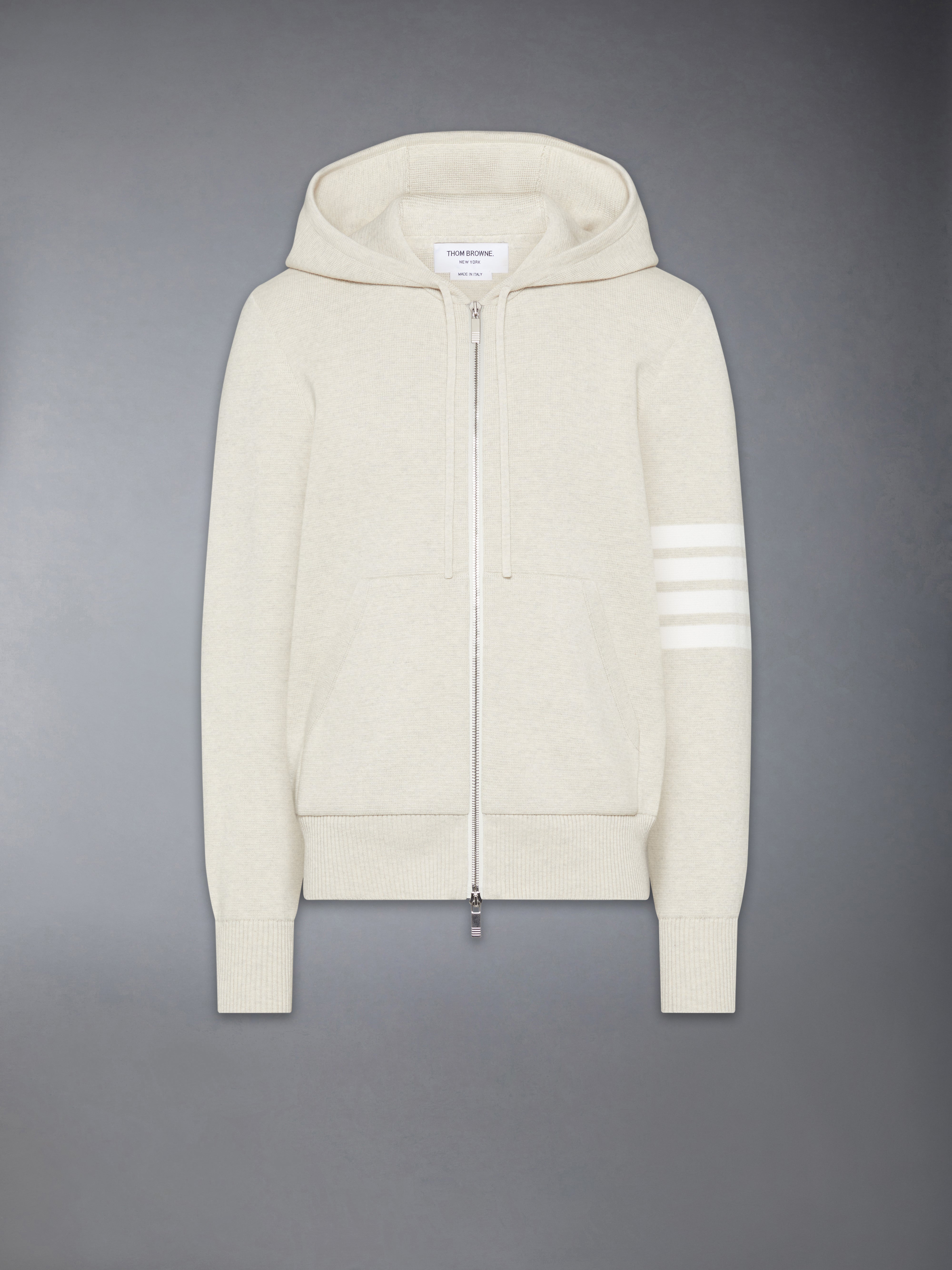 Milano Stitch 4-Bar Zip Up Hoodie | Thom Browne