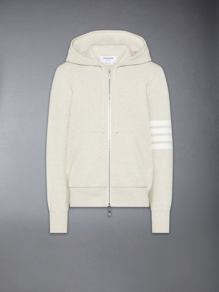 MILANO STITCH 4-BAR ZIP UP HOODIE BEIGE