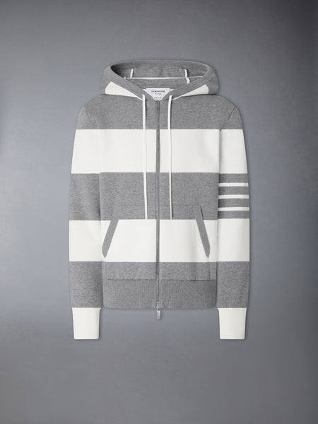 HECTOR 4-BAR RUGBY ZIP UP HOODIE ライト グレー
