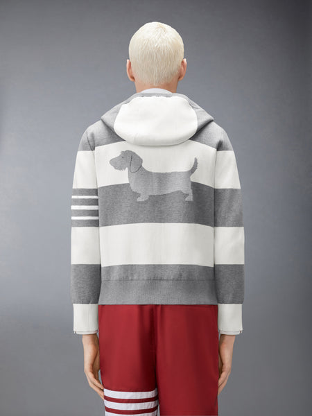 HECTOR 4-BAR RUGBY ZIP UP HOODIE ライト グレー