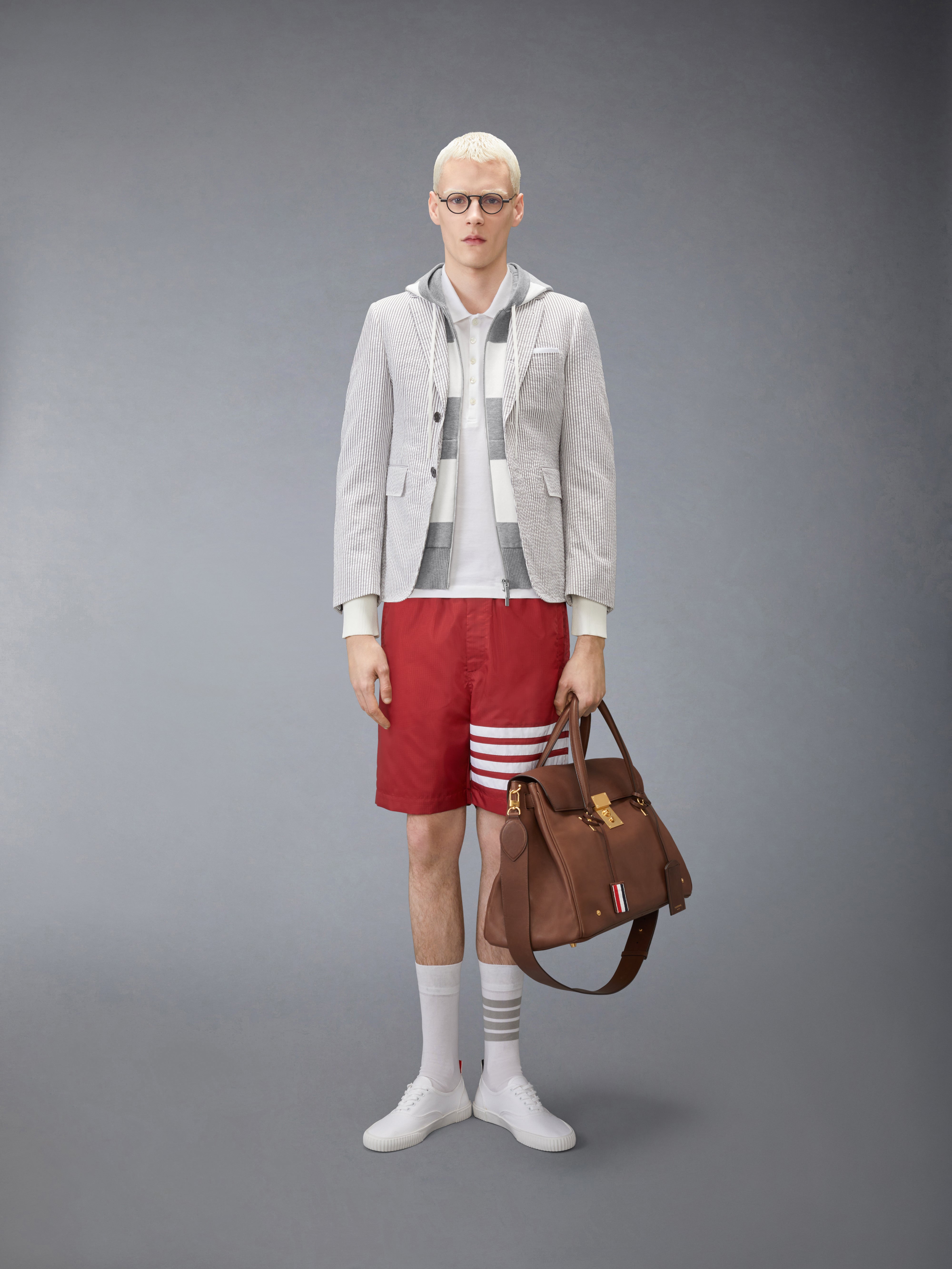 Hector 4-Bar Rugby Zip Up Hoodie | Thom Browne