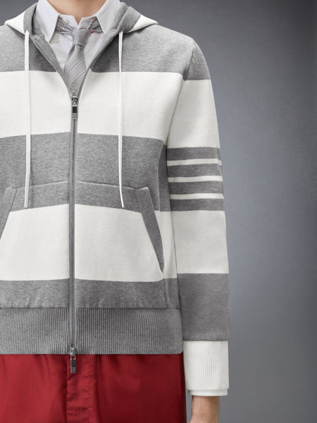 HECTOR 4-BAR RUGBY ZIP UP HOODIE ライト グレー