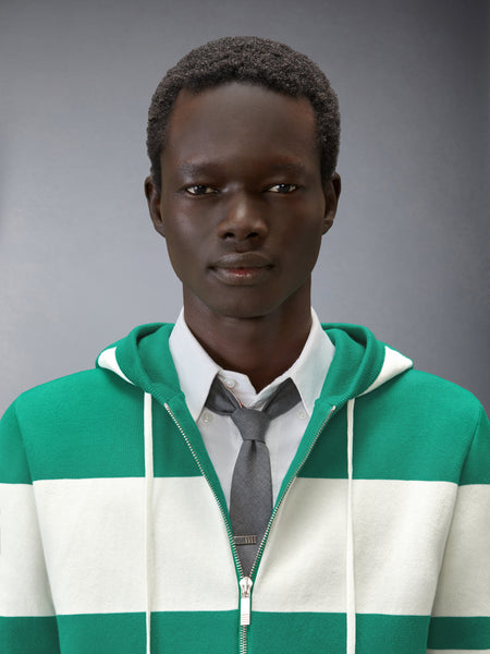 HECTOR 4-BAR RUGBY ZIP UP HOODIE GREEN