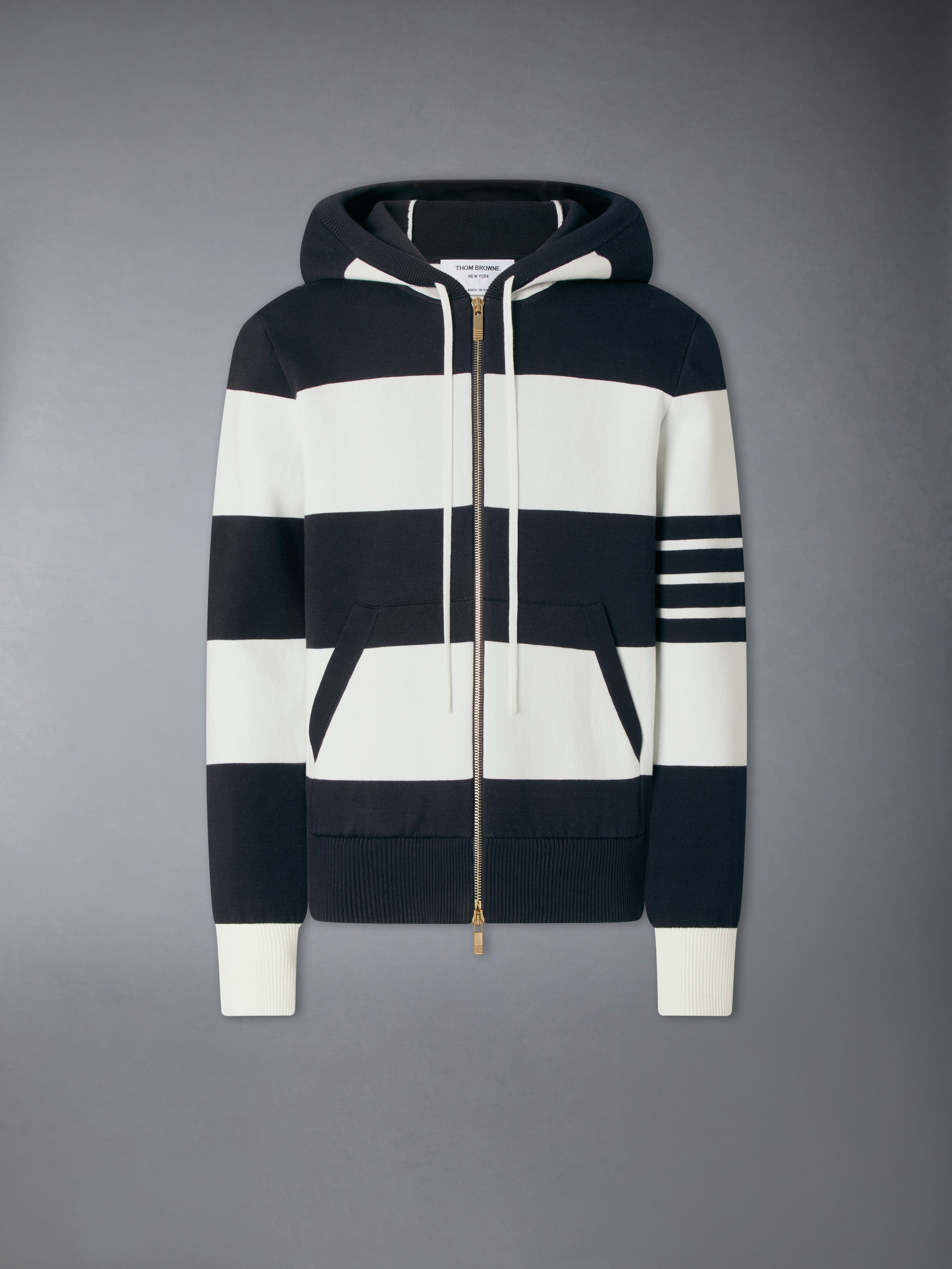 Hector 4-Bar Rugby Zip Up Hoodie | Thom Browne