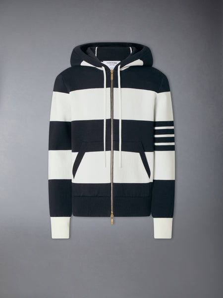 HECTOR 4-BAR RUGBY ZIP UP HOODIE NAVY
