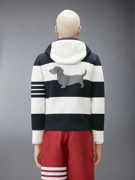 HECTOR 4-BAR RUGBY ZIP UP HOODIE NAVY