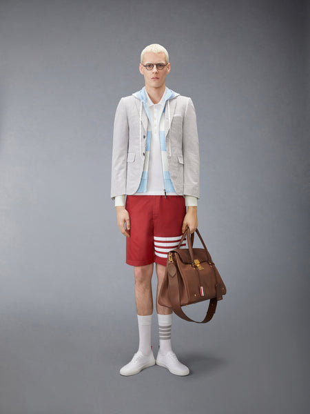 HECTOR 4-BAR RUGBY ZIP UP HOODIE LIGHT BLU
