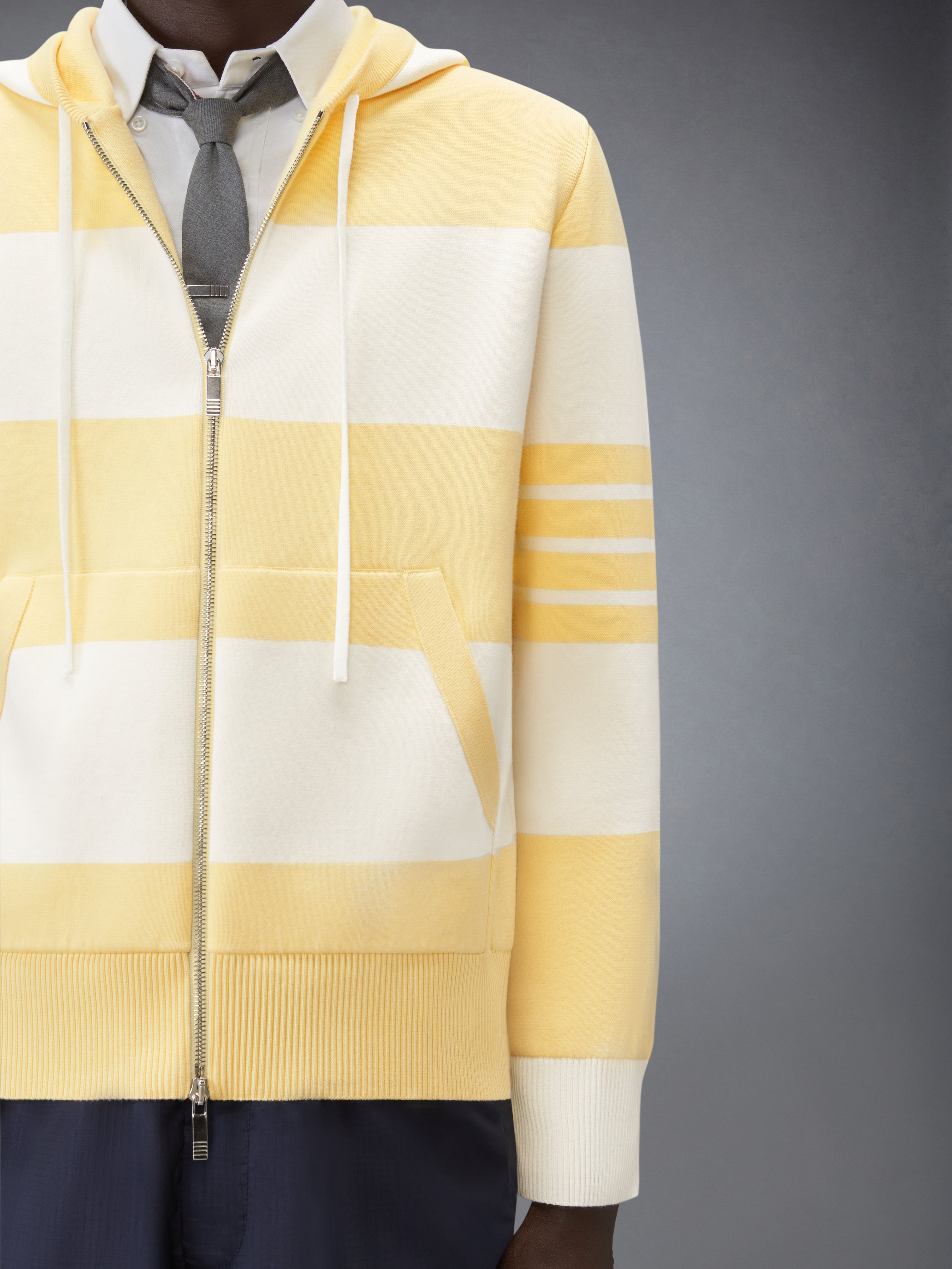 Hector 4-Bar Rugby Zip Up Hoodie | Thom Browne