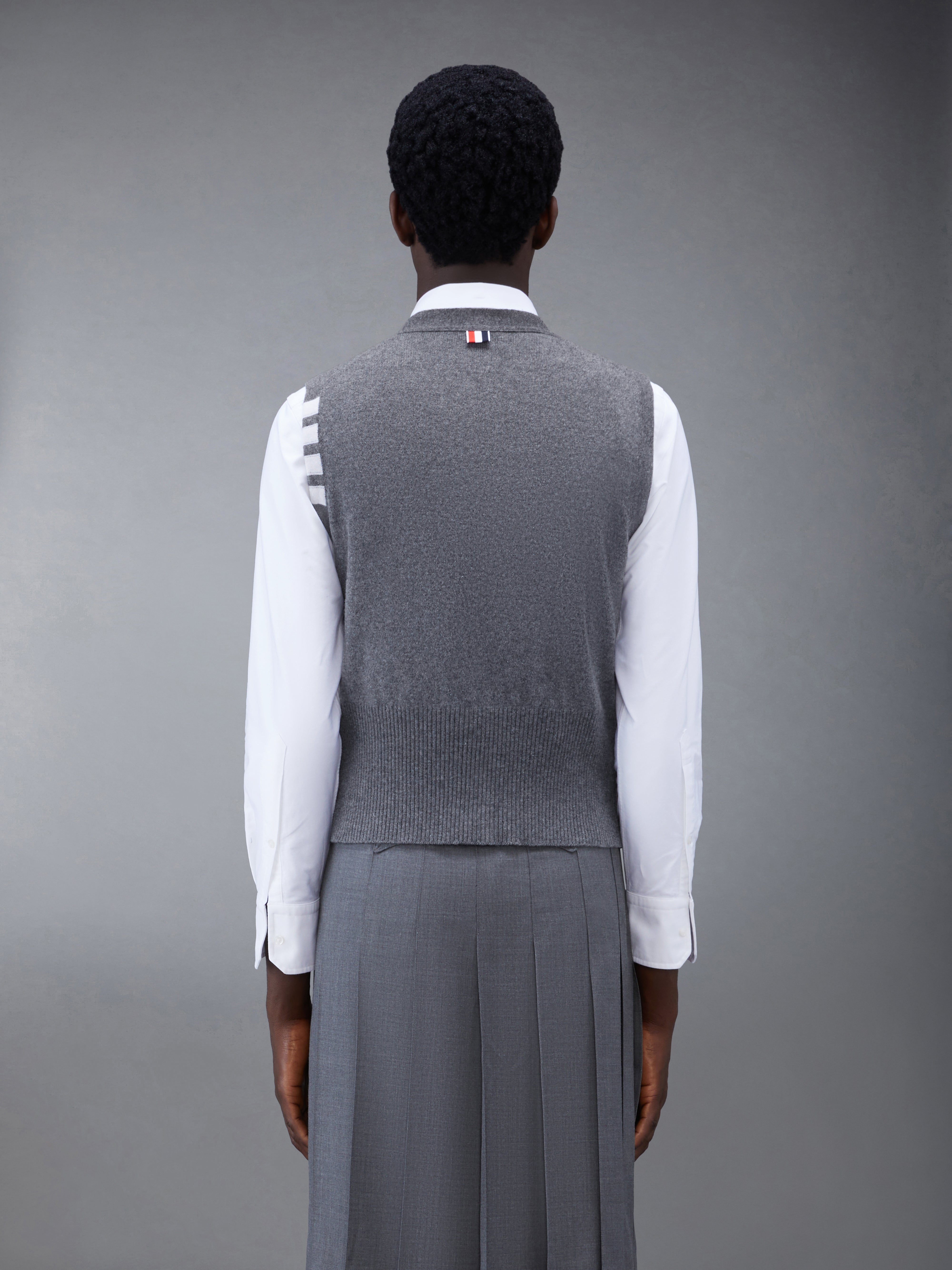 Classic Cashmere 4 Bar V Neck Cardigan | Thom Browne