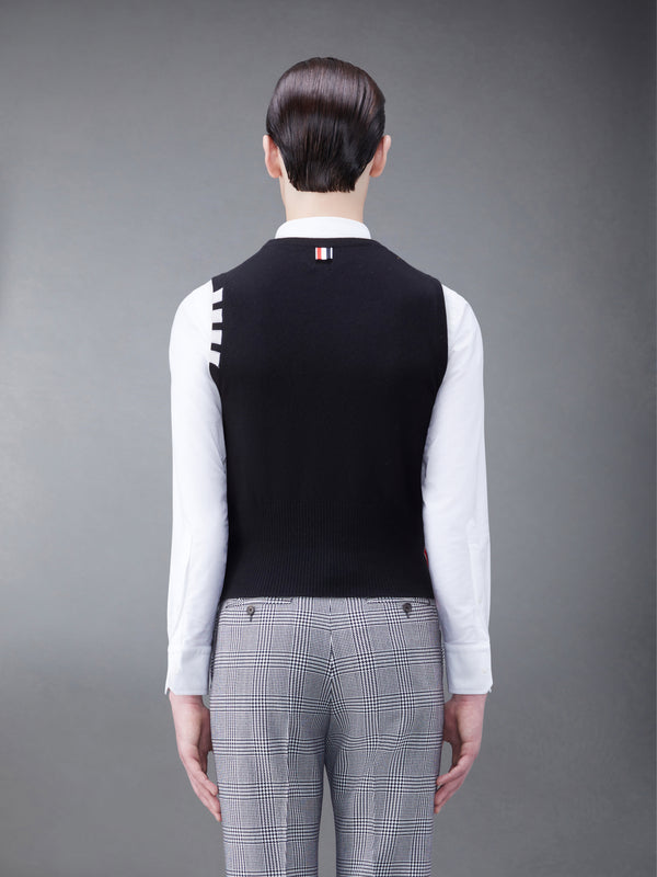 Cashmere 4-Bar Short Crew Neck Shell Top - image 2