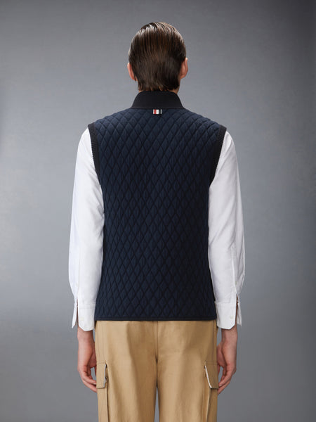 MERINO WOOL INTARSIA JACQUARD WORK VEST