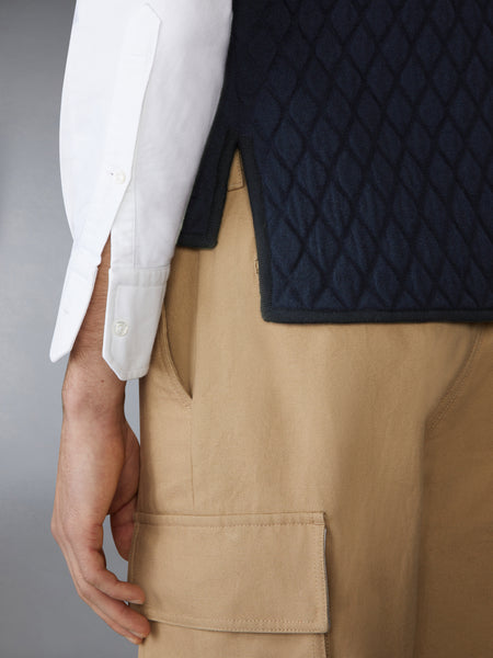 MERINO WOOL INTARSIA JACQUARD WORK VEST