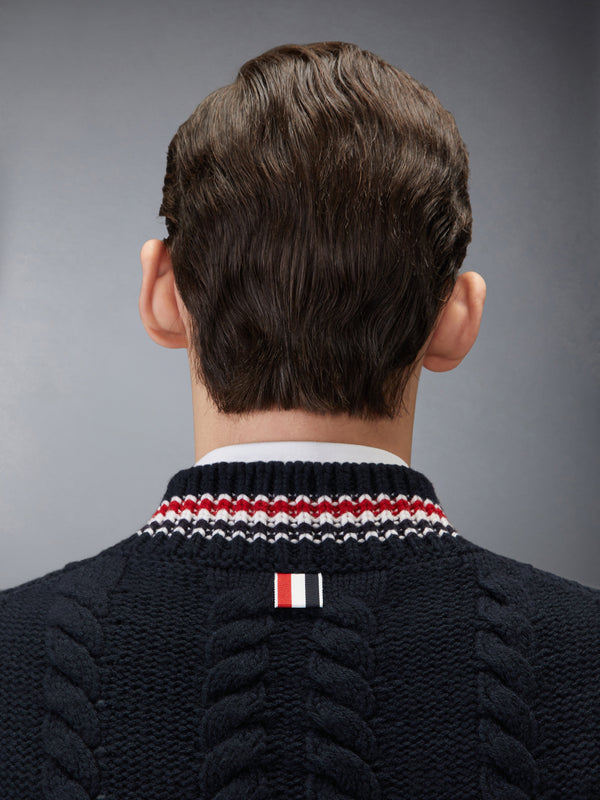 ARAN CABLE STITCH MERINO WOOL VEST - image 5