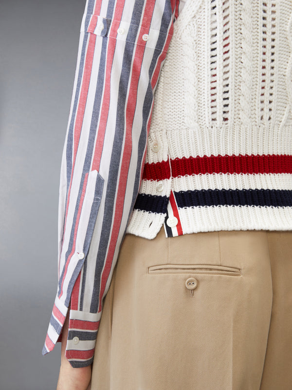 CHUNKY CASHMERE RWB STRIPE VEST - image 4