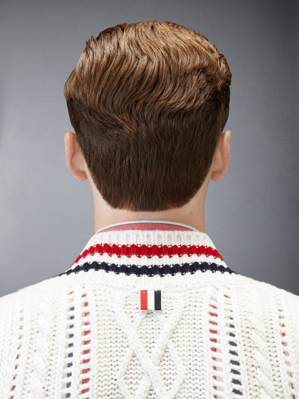 CHUNKY CASHMERE RWB STRIPE VEST - image 5