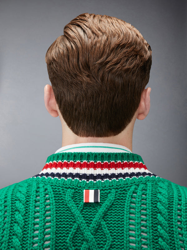 CHUNKY CASHMERE RWB STRIPE VEST - image 5