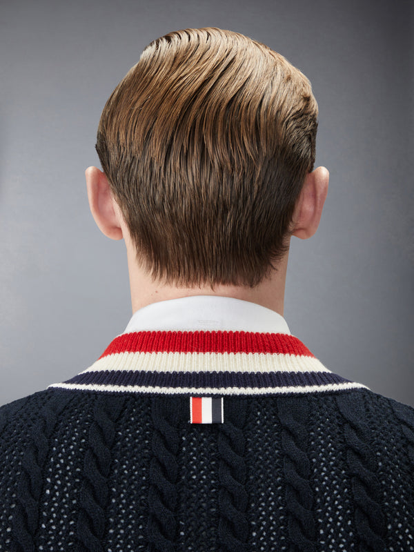 WOOL CRICKET RWB STRIPE BABY CABLE VEST - image 4