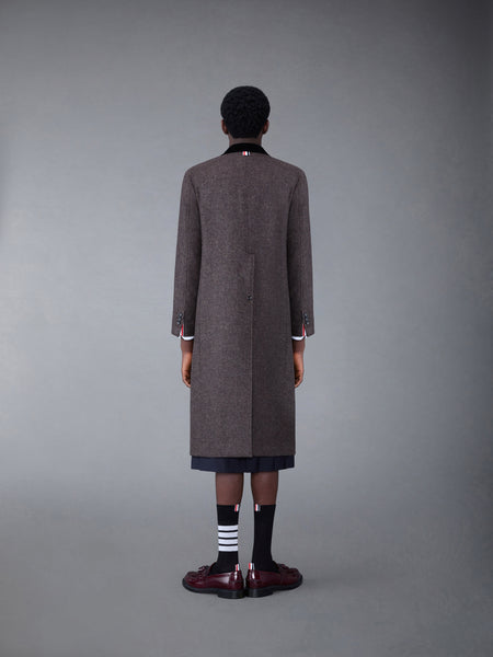 Shetland Elongated Sack Overcoat BROWN