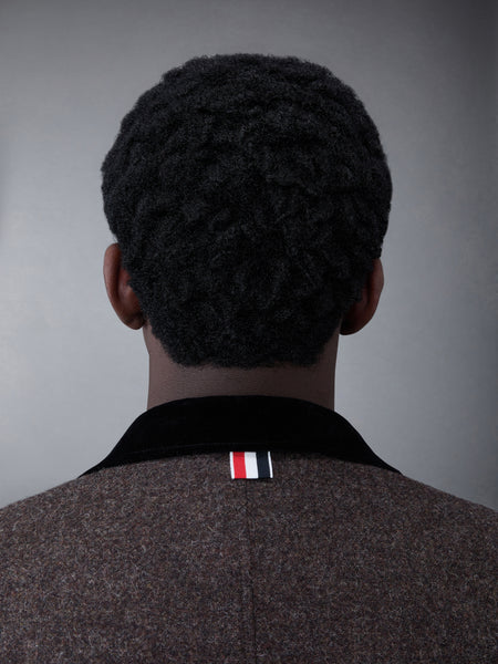 Shetland Elongated Sack Overcoat BROWN