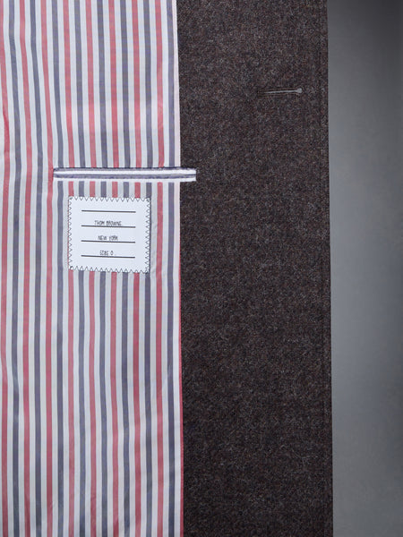 Shetland Elongated Sack Overcoat BROWN