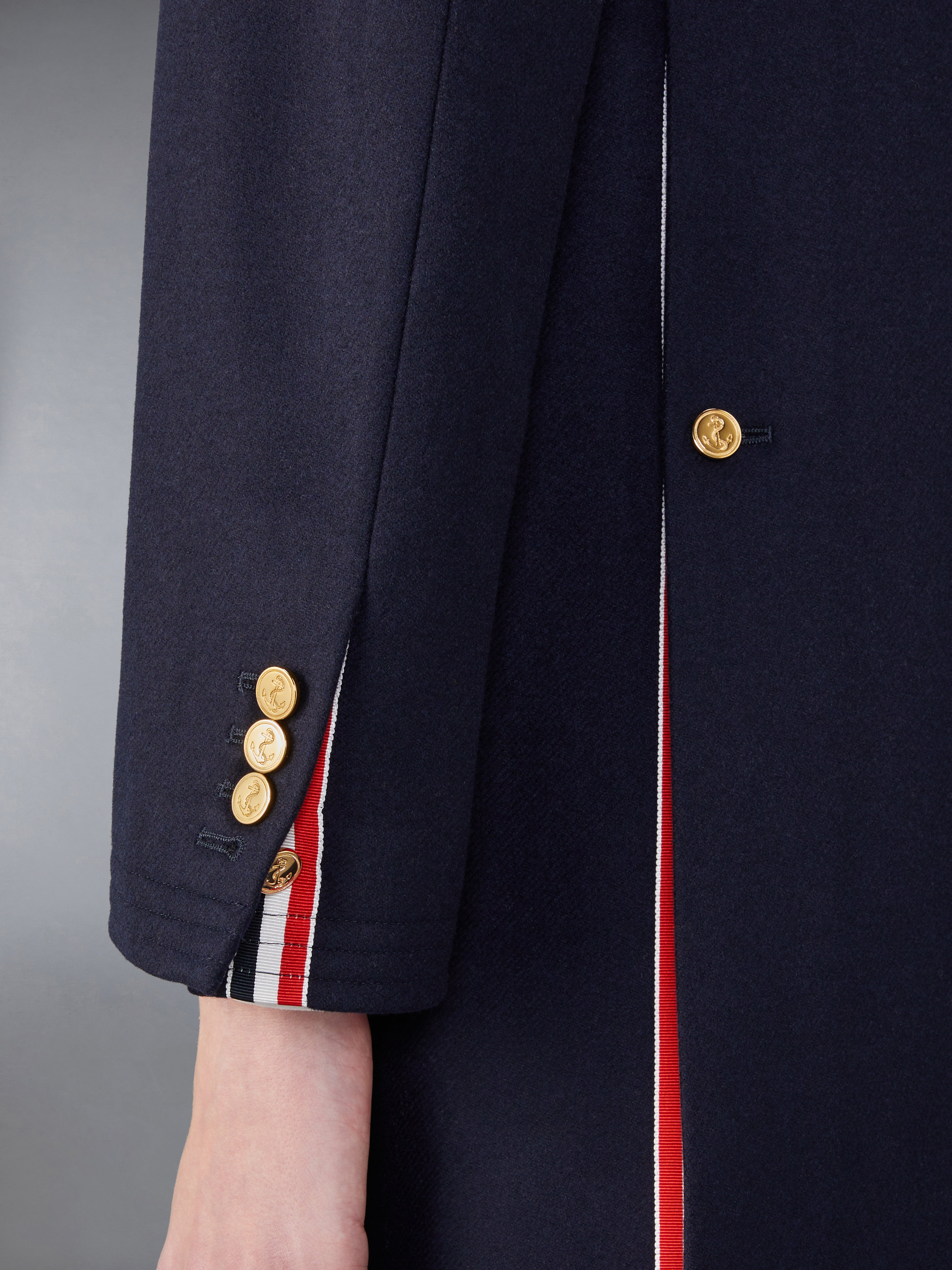 Melton Wool 4 Bar Chesterfield Overcoat | Thom Browne Melton Wool 4 Bar Chesterfield Overcoat | Thom Browne