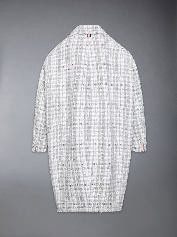 GINGHAM RIBBON TWEED COCOON COAT - image 8