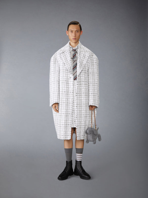 GINGHAM RIBBON TWEED COCOON COAT - image 4