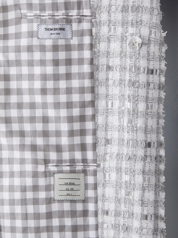 GINGHAM RIBBON TWEED COCOON COAT - image 5