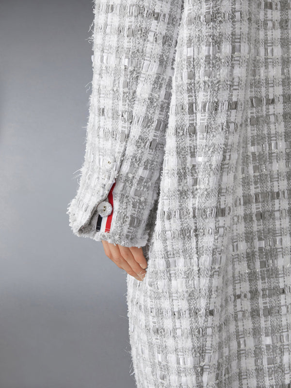 GINGHAM RIBBON TWEED COCOON COAT - image 6