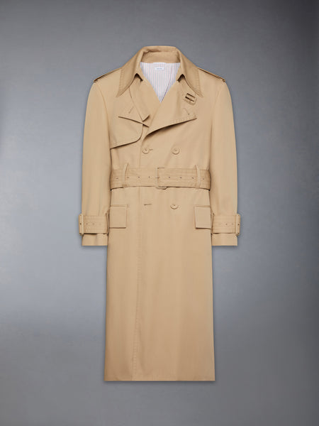 OVERSIZED COTTON SUITING TRENCH COAT KHAKI