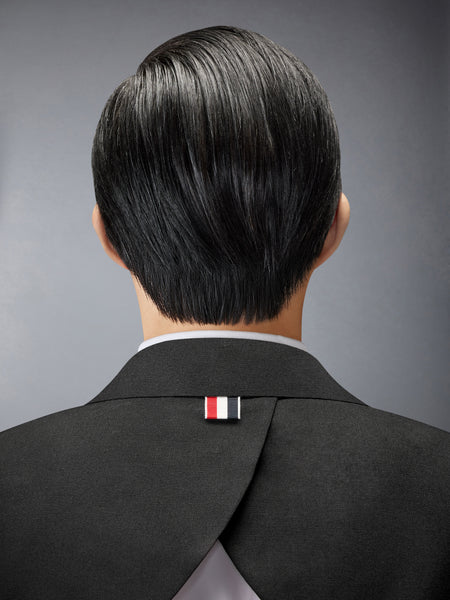 울 모헤어 에이프런 테일러드 오버코트 블랙