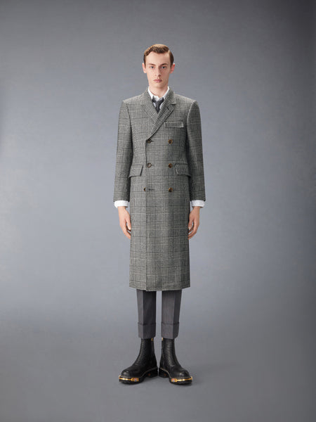 WOOL CHESTERFIELD OVERCOAT BLK/WHT