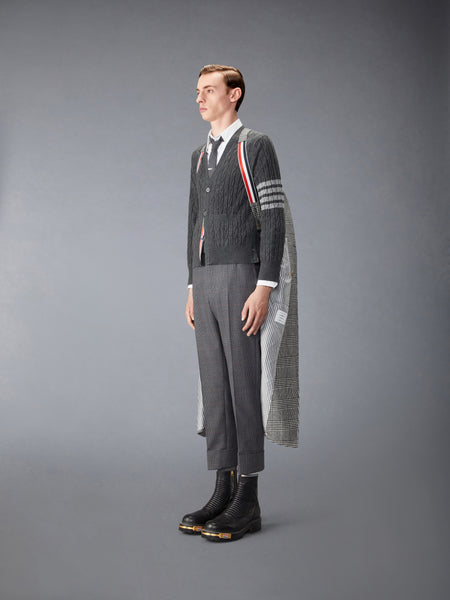 WOOL CHESTERFIELD OVERCOAT BLK/WHT