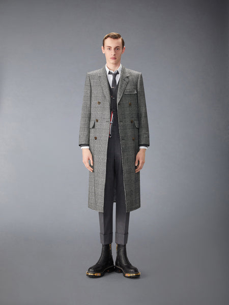 WOOL CHESTERFIELD OVERCOAT BLK/WHT