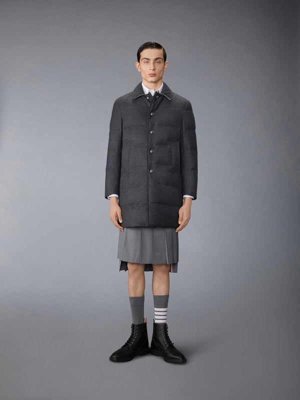 WOOL FLANNEL DOWN FILL CLASSIC BAL COLLAR OVERCOAT - image 1