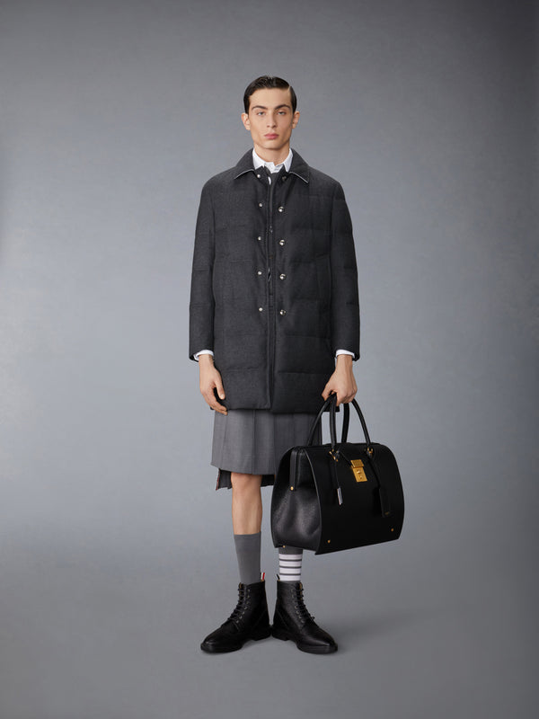 WOOL FLANNEL DOWN FILL CLASSIC BAL COLLAR OVERCOAT - image 3