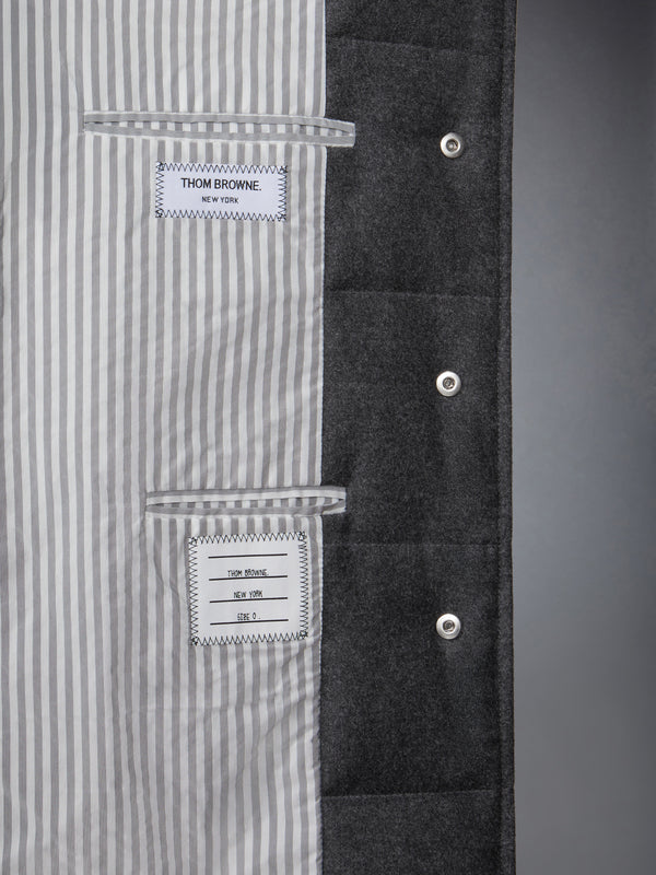 WOOL FLANNEL DOWN FILL CLASSIC BAL COLLAR OVERCOAT - image 5