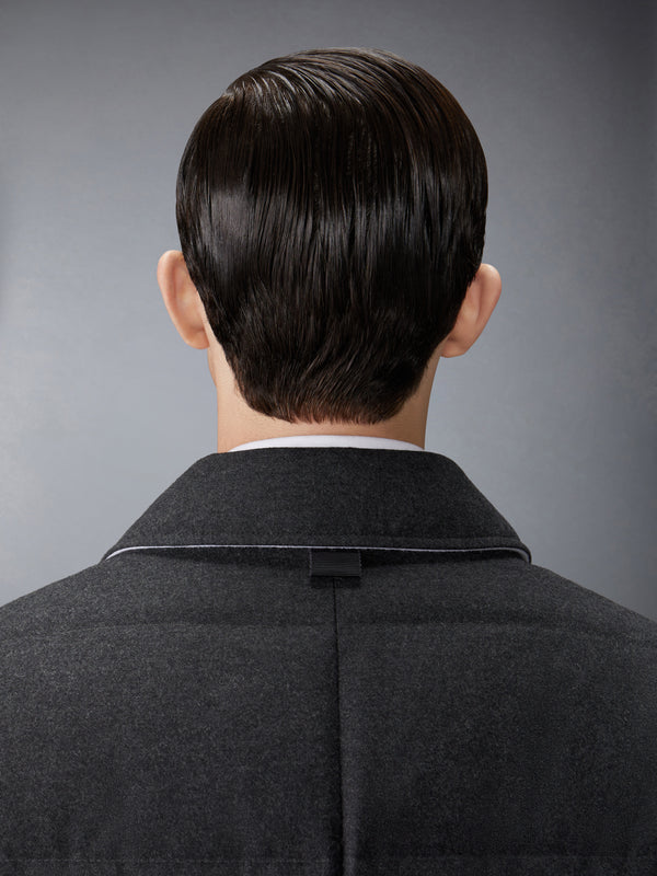 WOOL FLANNEL DOWN FILL CLASSIC BAL COLLAR OVERCOAT - image 6