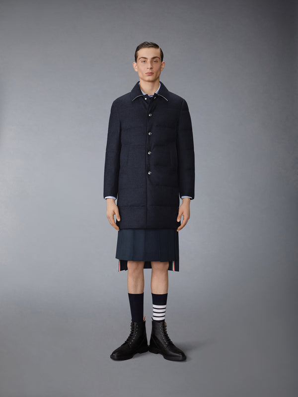 DOWNFILLED CLASSIC BAL COLLAR O/C W/ TONAL GROSGRAIN IN WOOL FLANNEL - image 1