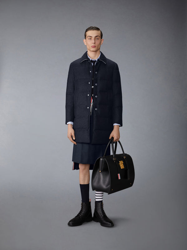 DOWNFILLED CLASSIC BAL COLLAR O/C W/ TONAL GROSGRAIN IN WOOL FLANNEL - image 3