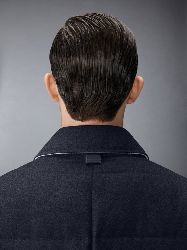 DOWNFILLED CLASSIC BAL COLLAR O/C W/ TONAL GROSGRAIN IN WOOL FLANNEL - image 4