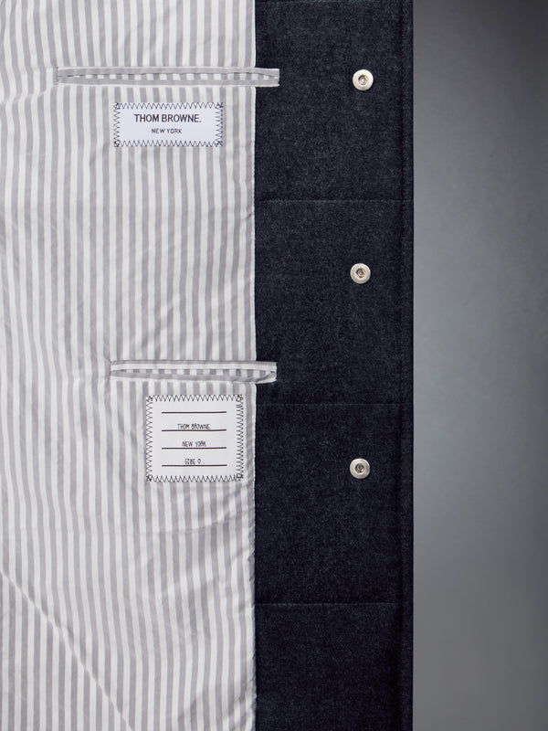 DOWNFILLED CLASSIC BAL COLLAR O/C W/ TONAL GROSGRAIN IN WOOL FLANNEL - image 6