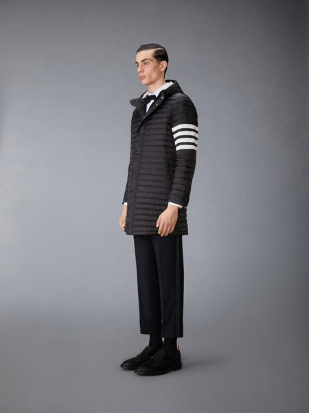 MATTE NYLON DOWN FILL QUILTED 4-BAR COAT