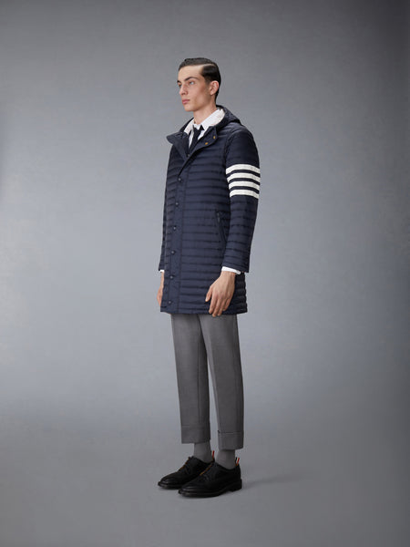 MATTE NYLON DOWN FILL QUILTED 4-BAR COAT