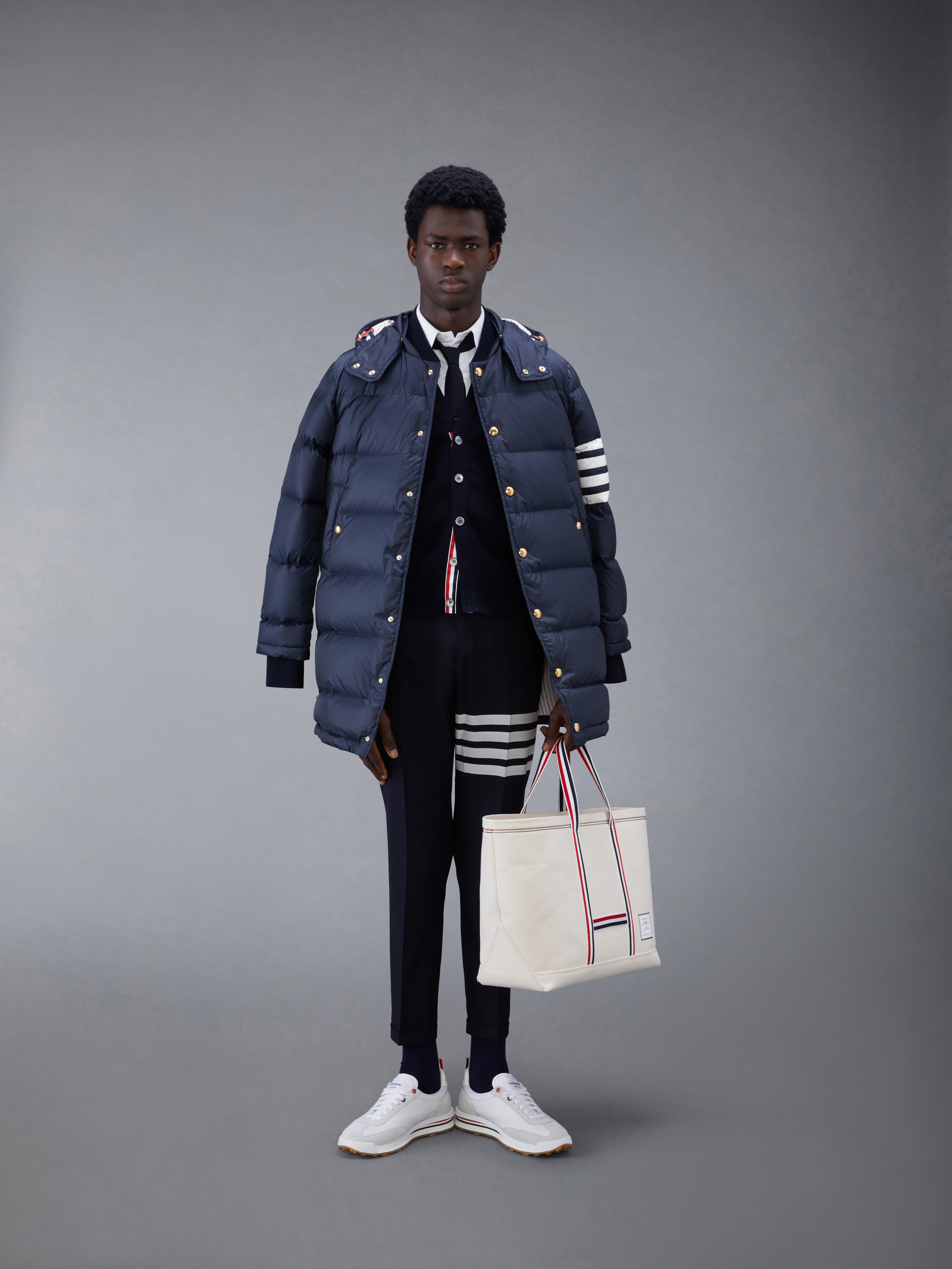 BIO-WASHED DUAL FABRIC MODS COAT WITH CUT-OUT DESIGN – THE