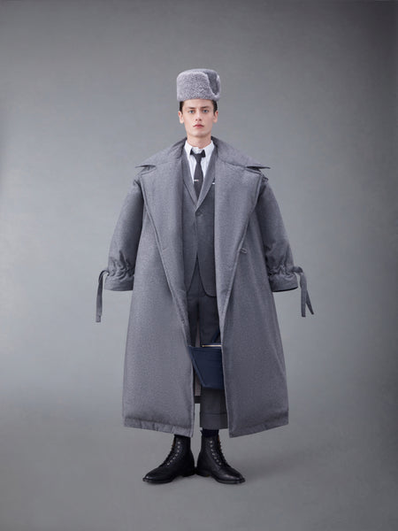 Downfilled Flannel Oversized Coat MED GREY